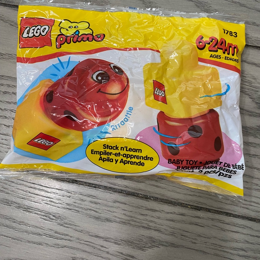 Vintage LEGO Primo Stack 'n' Learn Baby Toy - Red and Yellow.